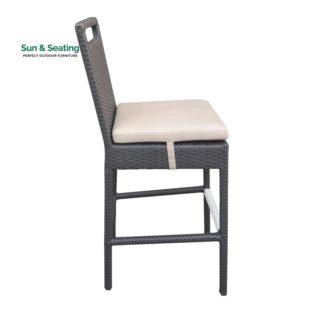 Manfredo Outdoor Patio Bar Sets 4 Chairs and 1 Table (Dark Brown) Bar Sets