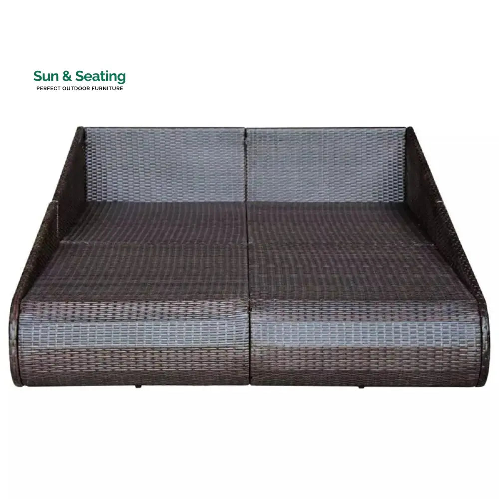 Manna Outdoor Poolside Sunbed With Cushion Daybed (Black/Brown) Sunbed
