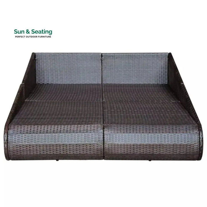 Manna Outdoor Poolside Sunbed With Cushion Daybed (Black/Brown) Sunbed