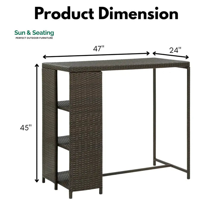 Maravilla Outdoor Rattan Wicker Bar Table with High-Top Design Bar Table