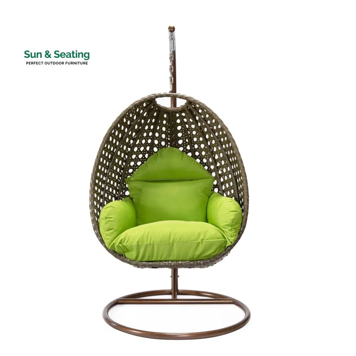 Marcello Single Seater Hanging Swing With Stand For Balcony Garden (Brown) Swings