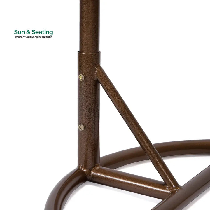 Marcello Single Seater Hanging Swing With Stand For Balcony Garden (Brown) Swings