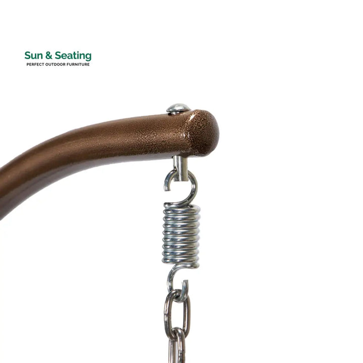 Marcello Single Seater Hanging Swing With Stand For Balcony Garden (Brown) Swings