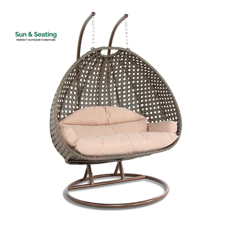 Marco Double Seater Hanging Swing With Stand For Balcony Garden Swing (Dark Grey) Swings