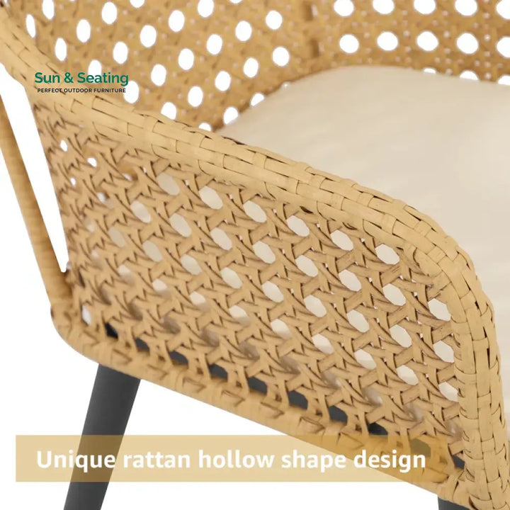 Mardi Outdoor Patio Seating Set 2 Chairs Set (Gold) Coffee Table Sets