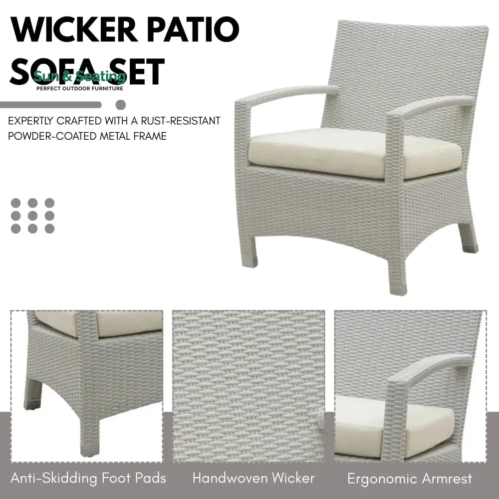 Margrit Outdoor Rattan Wicker 7-Seater Sectional Sofa Set Sofa Set