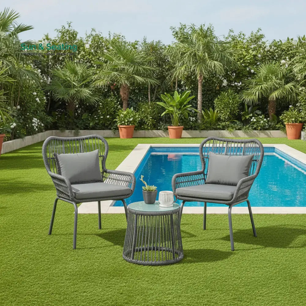 Marguerite Outdoor Patio Garden 3 Piece All Weather Resistant Furniture Set Patio Set