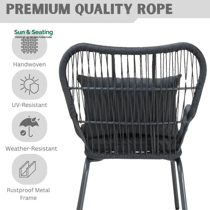 Marguerite Outdoor Patio Garden 3 Piece All Weather Resistant Furniture Set Patio Set