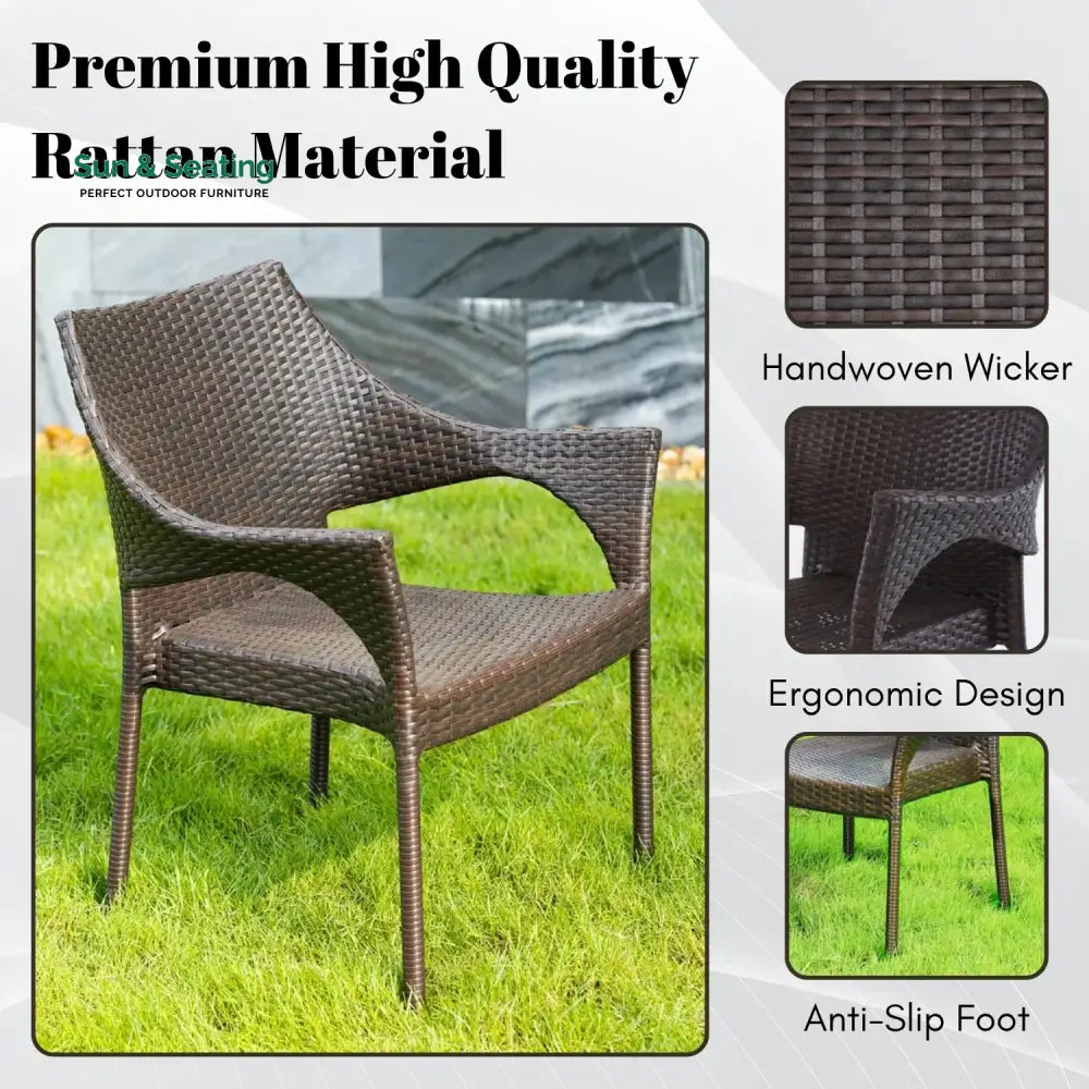 Mariama Outdoor Rattan Wicker Patio Dining Chairs Dinning Chairs