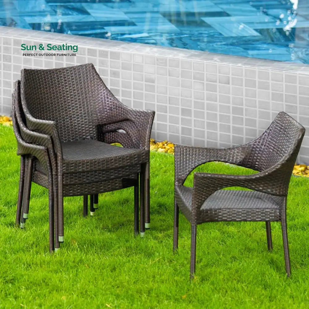 Mariama Outdoor Rattan Wicker Patio Dining Chairs Dinning Chairs