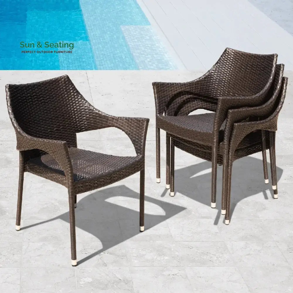 Mariama Outdoor Rattan Wicker Patio Dining Chairs Dinning Chairs