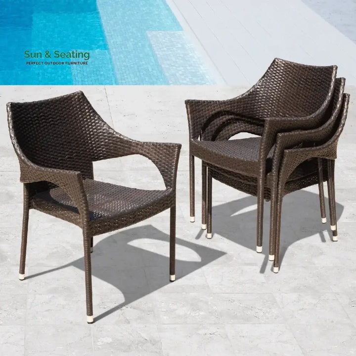 Mariama Outdoor Rattan Wicker Patio Dining Chairs Dinning Chairs