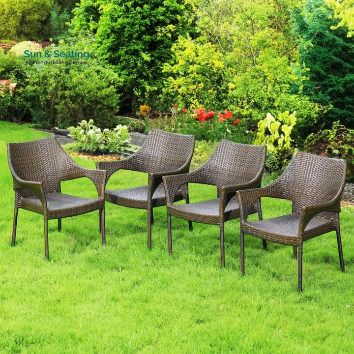 Mariama Outdoor Rattan Wicker Patio Dining Chairs Dinning Chairs