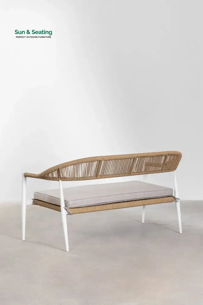 Marianela Outdoor Sofa Set 2 Seater 2 Single seater and 1 Center Table Set (White + Brown) Braided &amp; Rope Sofa Sets