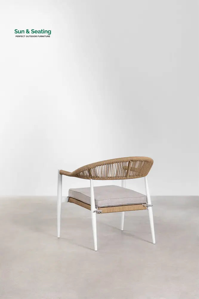 Marianela Outdoor Sofa Set 2 Seater 2 Single seater and 1 Center Table Set (White + Brown) Braided & Rope Sofa Sets