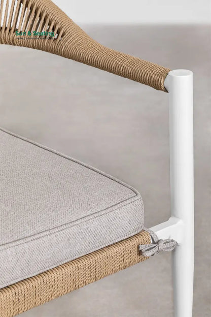 Marianela Outdoor Sofa Set 2 Seater 2 Single seater and 1 Center Table Set (White + Brown) Braided & Rope Sofa Sets