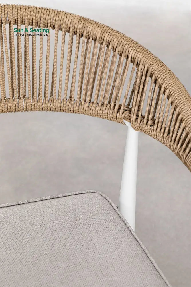 Marianela Outdoor Sofa Set 2 Seater 2 Single seater and 1 Center Table Set (White + Brown) Braided &amp; Rope Sofa Sets