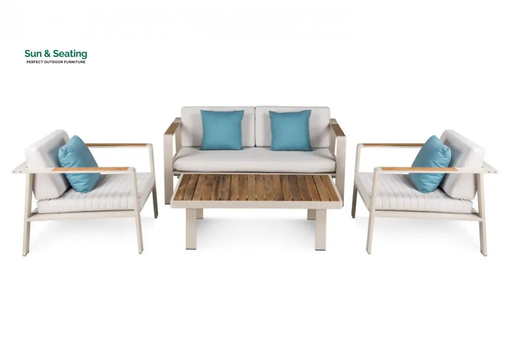 Marino Outdoor Sofa Set 2 Seater 2 Single seater and 1 Center Table (Beige) Sofa Sets