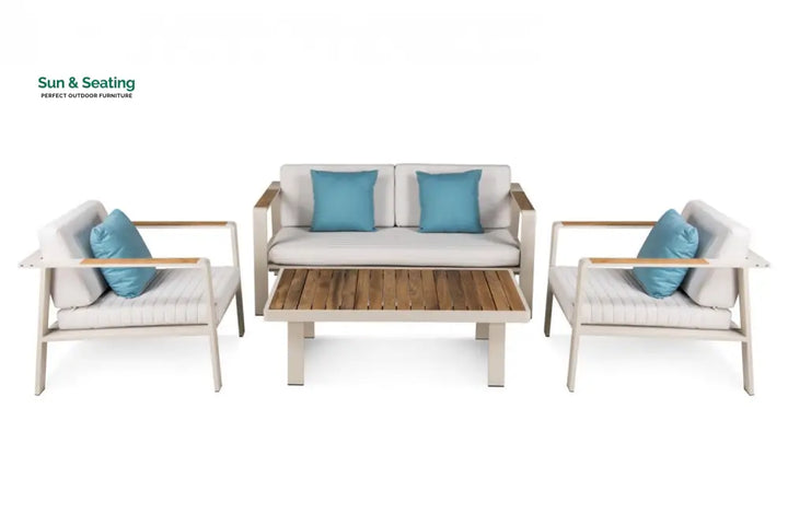 Marino Outdoor Sofa Set 2 Seater 2 Single seater and 1 Center Table (Beige) Sofa Sets