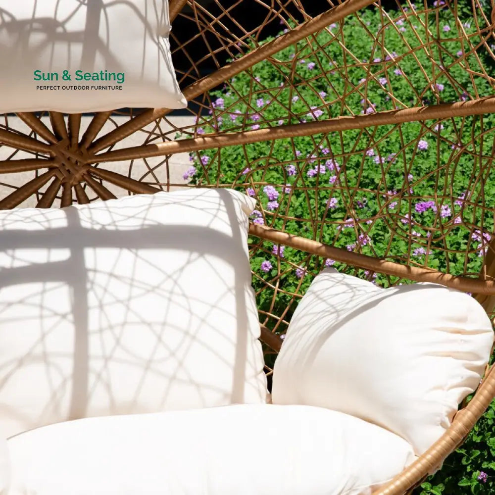 Marino Single Seater Hanging Swing With Stand For Balcony Garden Swing (Honey) Swings