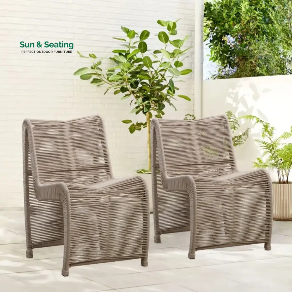 Mariposa 2-Piece Outdoor Rope Patio Chairs Patio Chairs