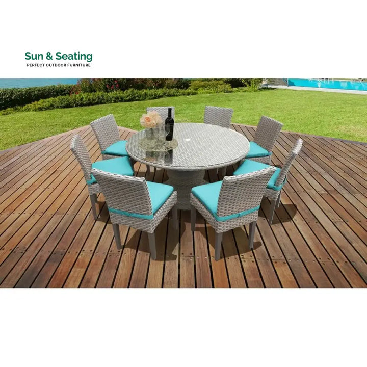 Marotta Outdoor Patio Dining Set 8 Chairs and 1 Table (Silver) Dining sets
