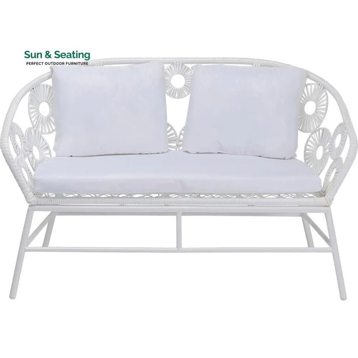Marsh Outdoor Sofa Set 2 Seater 1 Single Seater and 1 Center Table Set (White) Sofa Sets