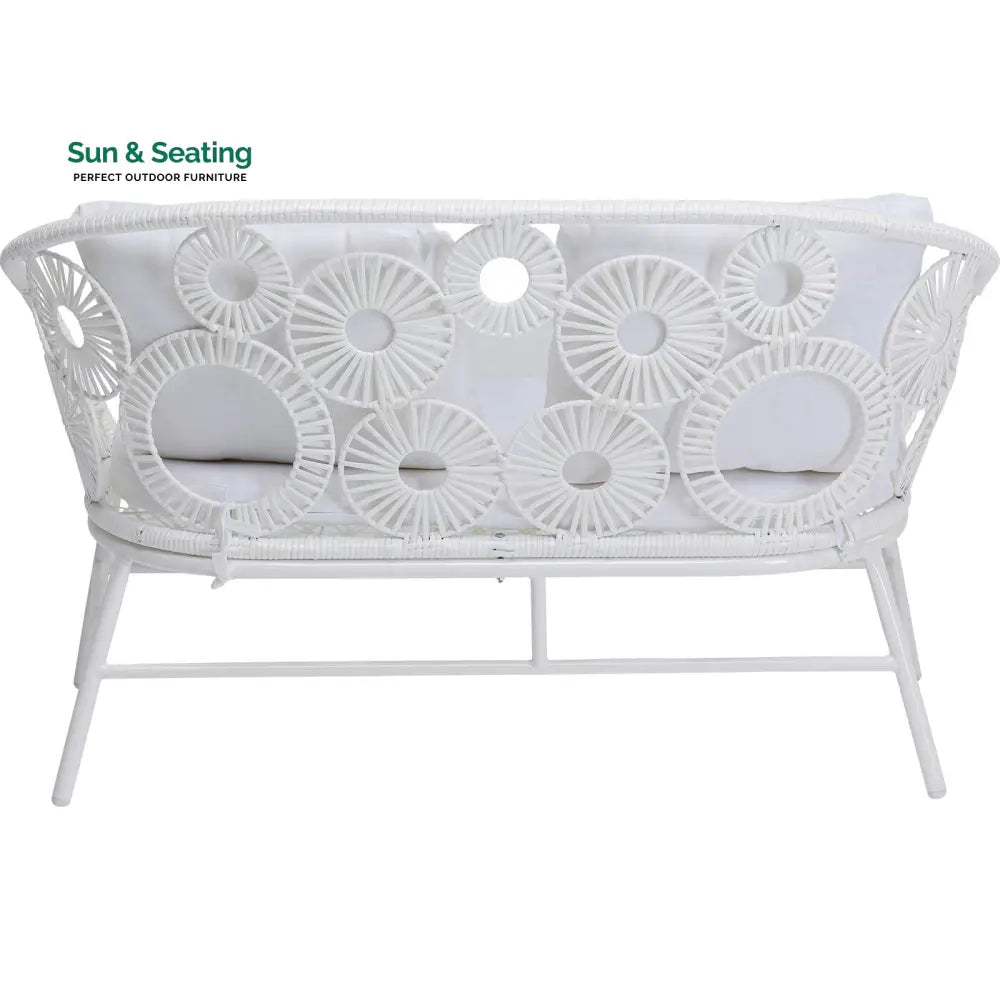 Marsh Outdoor Sofa Set 2 Seater 1 Single Seater and 1 Center Table Set (White) Sofa Sets