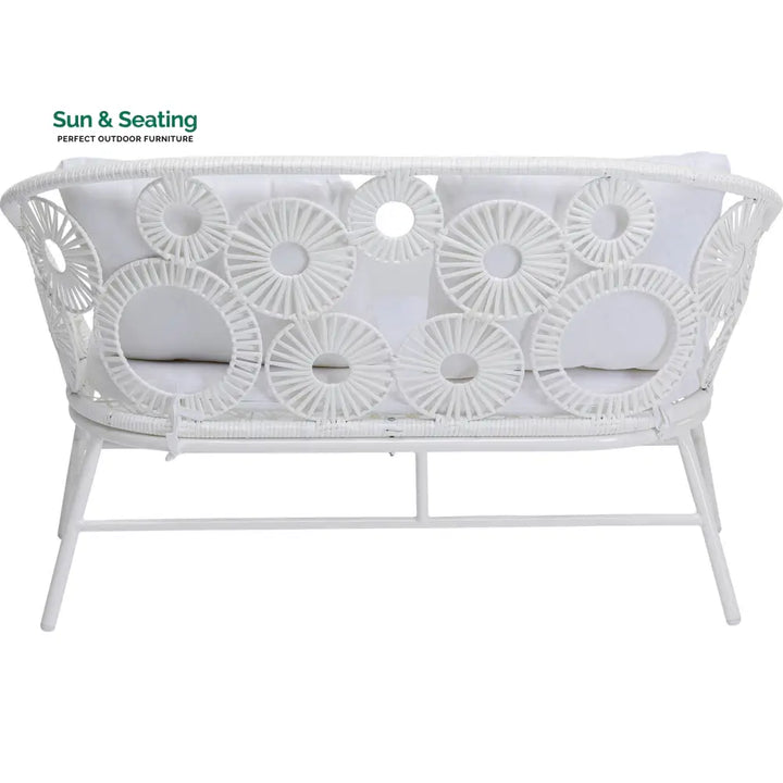 Marsh Outdoor Sofa Set 2 Seater 1 Single Seater and 1 Center Table Set (White) Sofa Sets