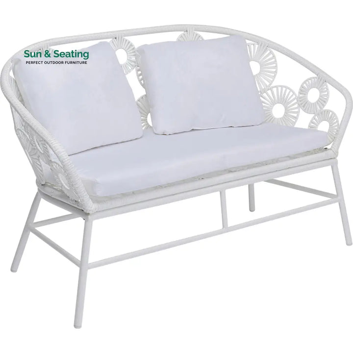 Marsh Outdoor Sofa Set 2 Seater 1 Single Seater and 1 Center Table Set (White) Sofa Sets