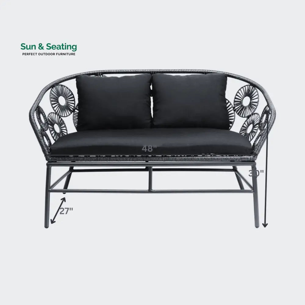 Marsh Outdoor Sofa Set 2 Seater 1 Single Seater and 1 Center Table Set (White) Sofa Sets