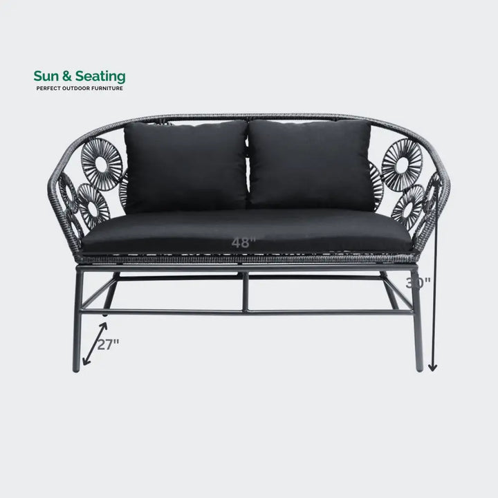 Marsh Outdoor Sofa Set 2 Seater 1 Single Seater and 1 Center Table Set (White) Sofa Sets
