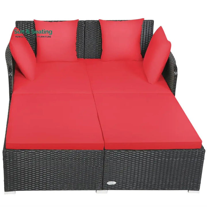 Maurizio Outdoor Poolside Sunbed With Cushion Daybed (Black) Sunbed