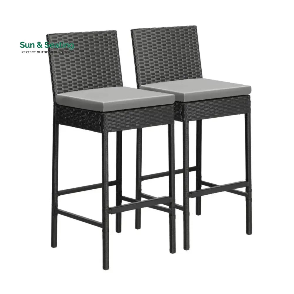 Mei 4-Piece Outdoor Rattan Wicker Bar Chairs Bar Chairs