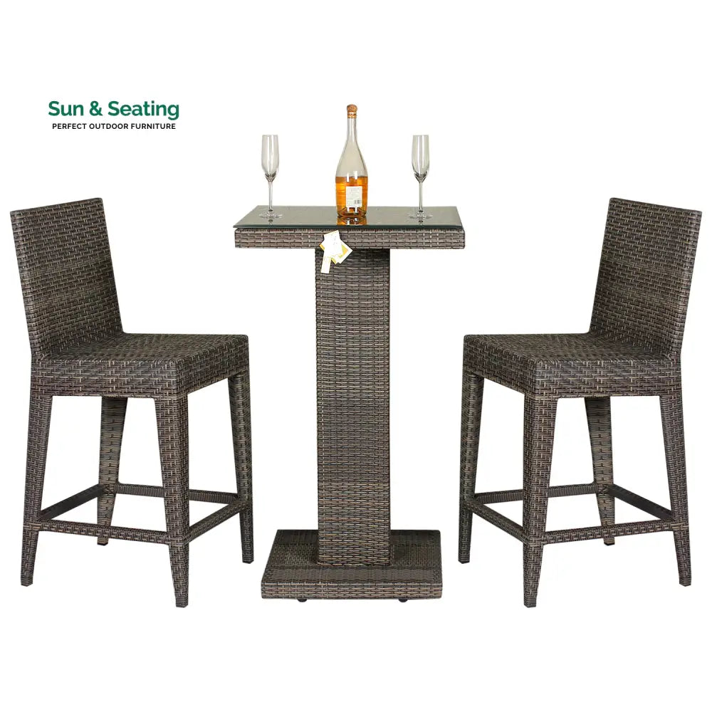 Meier Outdoor Patio Bar Sets 2 Chairs and 1 Table (Capicano) Bar Sets