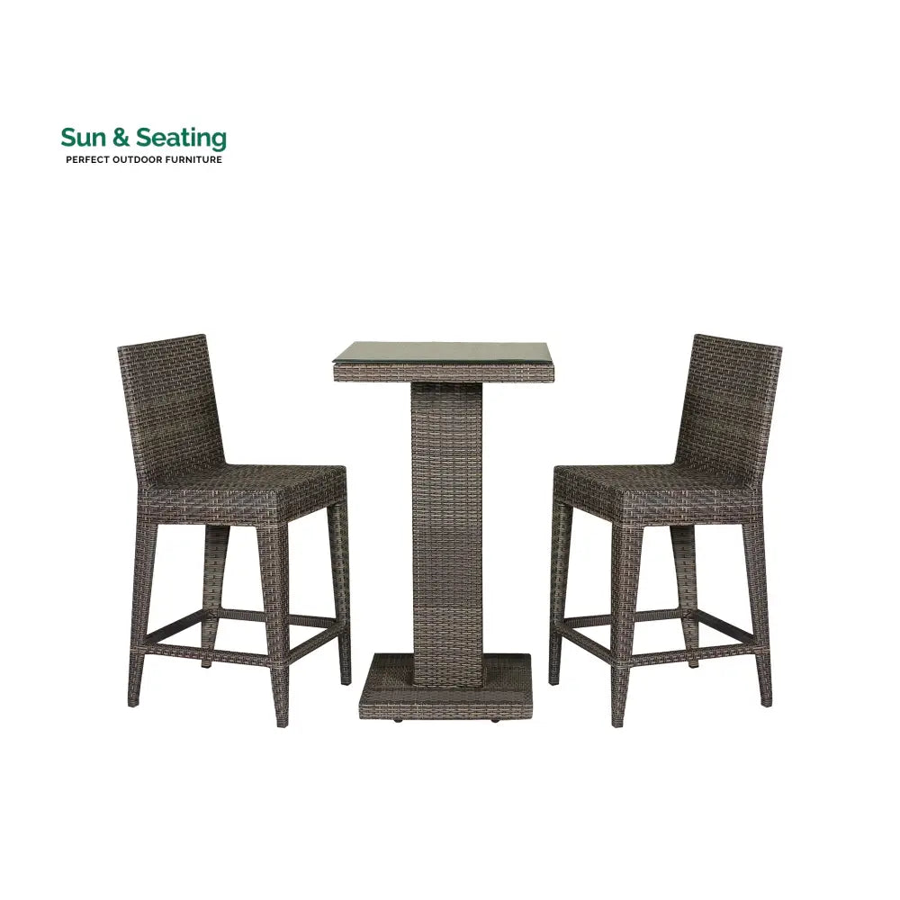 Meier Outdoor Patio Bar Sets 2 Chairs and 1 Table (Capicano) Bar Sets