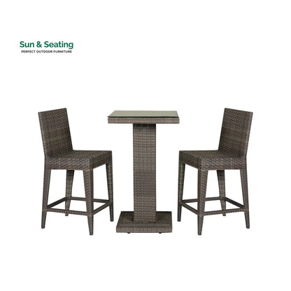 Meier Outdoor Patio Bar Sets 2 Chairs and 1 Table (Capicano) Bar Sets