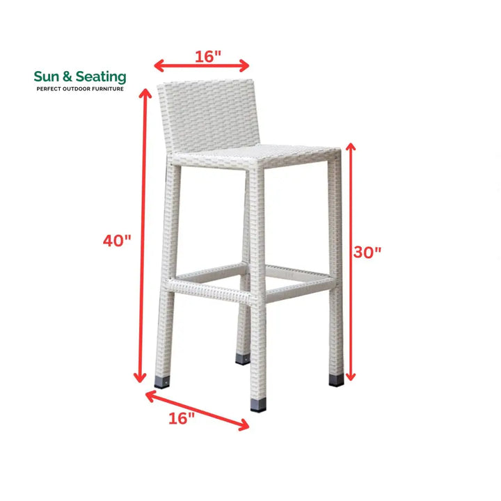 Meier Outdoor Patio Bar Sets 2 Chairs and 1 Table (White) Bar Sets