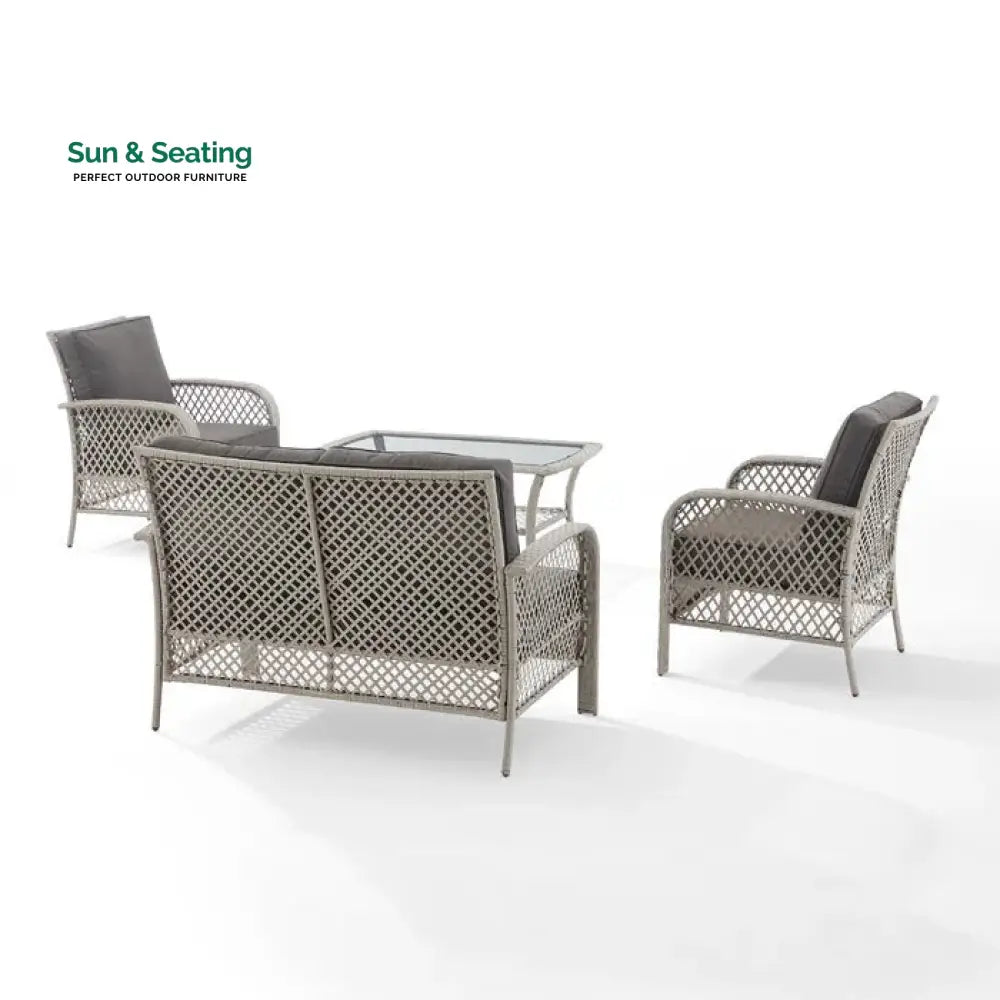 Meier Outdoor Sofa Set 2 Seater 2 Single seater and 1 Center Table (Grey) Sofa Sets