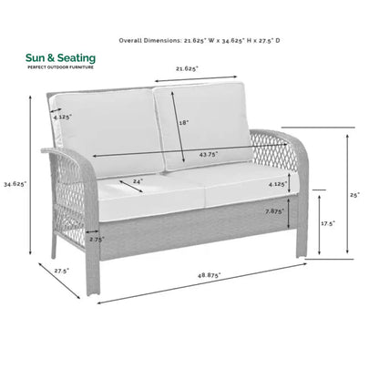 Meier Outdoor Sofa Set 2 Seater 2 Single seater and 1 Center Table (Grey) Sofa Sets