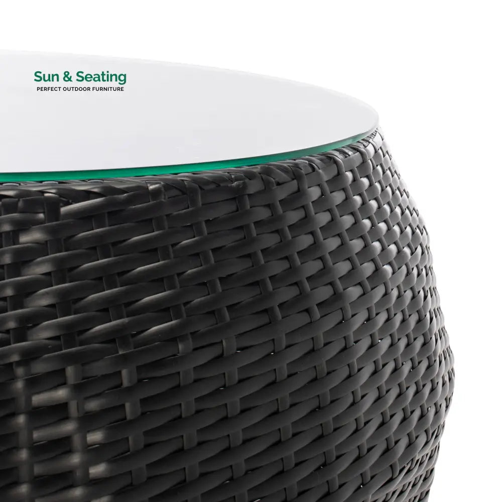 Melchiorre Outdoor Sofa Set 6 Seater and 1 Center Table (Black + white) Sofa Sets