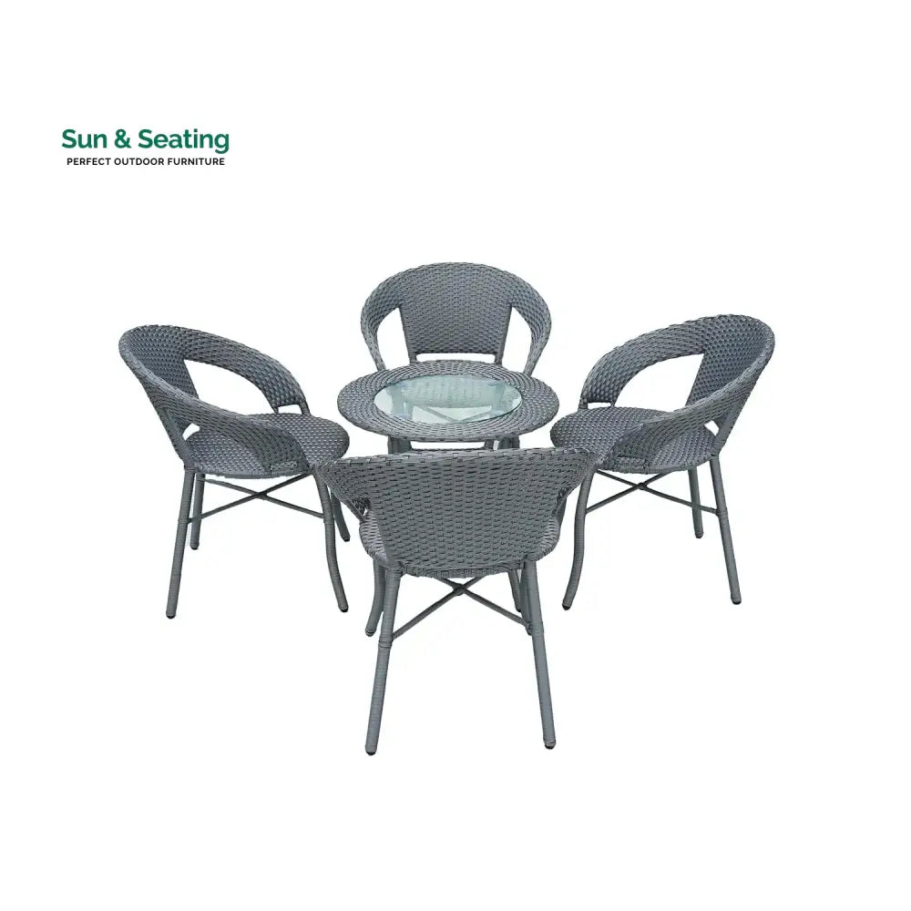 Mercedes 5-Piece Outdoor Rattan Wicker Patio Bistro Set Patio Set