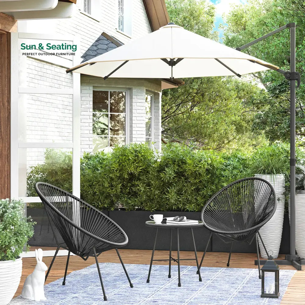Millions Outdoor Patio Seating Set 2 Chairs and 1 Table Set (Black) Coffee Table Sets