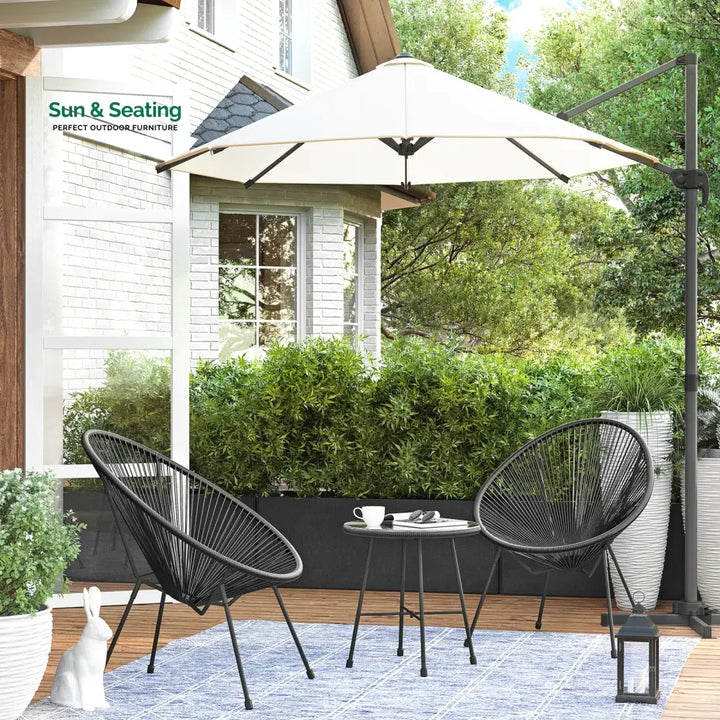 Millions Outdoor Patio Seating Set 2 Chairs and 1 Table Set (Black) Coffee Table Sets