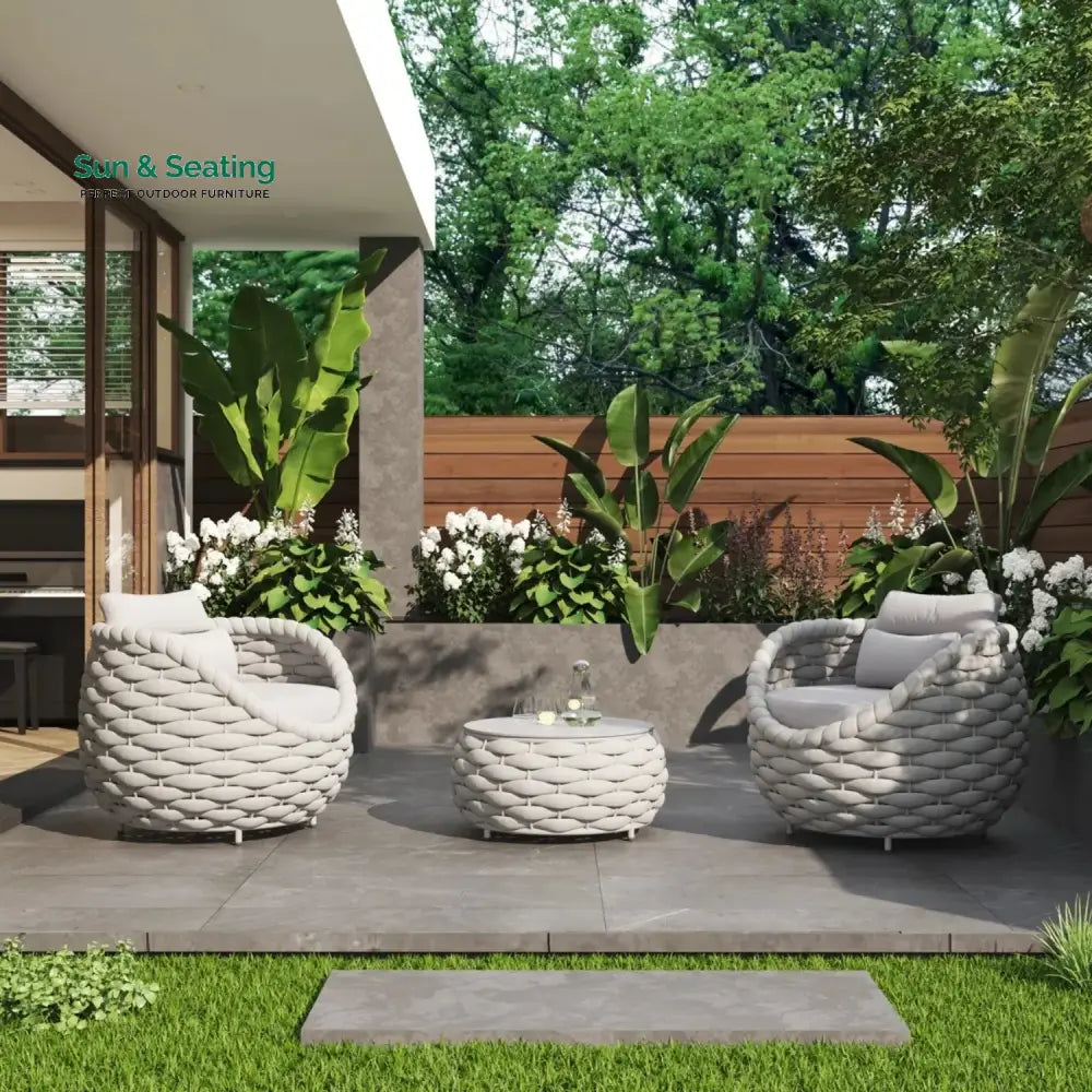 Minami Nest Shape 3-Piece Hand-Woven Rope Patio Set Patio Set