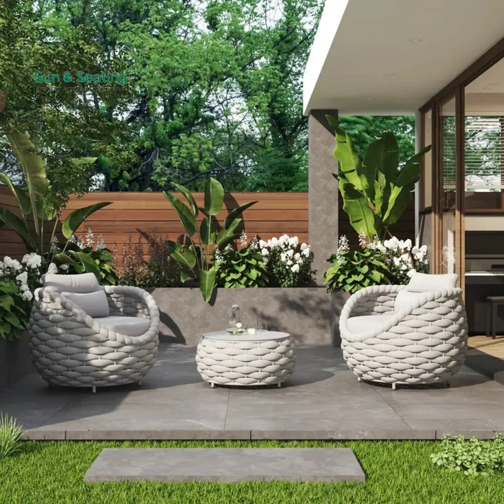 Minami Nest Shape 3-Piece Hand-Woven Rope Patio Set Patio Set