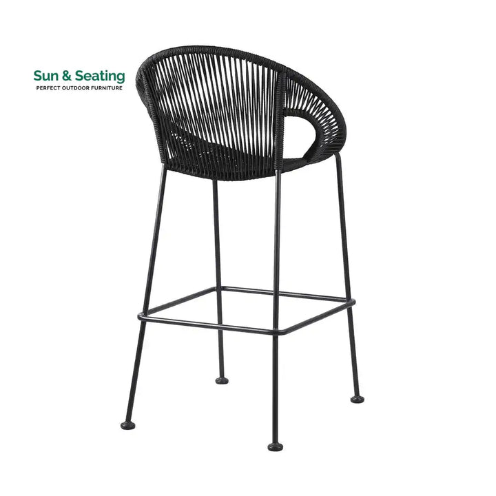 Miniati Outdoor Patio Bar Chair 1 Chairs For Balcony (Black) Bar Sets