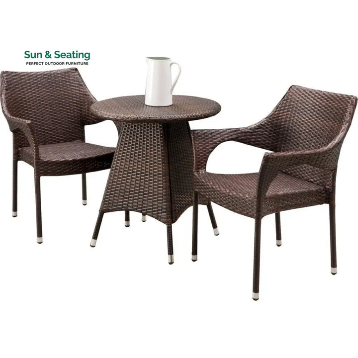 Misha Outdoor Patio Seating Set 2 Chairs and 1 Table Set (Dark Brown) Coffee Table Sets