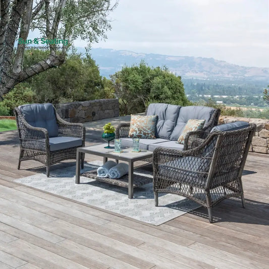 Mishil Outdoor Sofa Set 2 Seater 2 Single seater and 1 Center Table (Grey) Sofa Sets