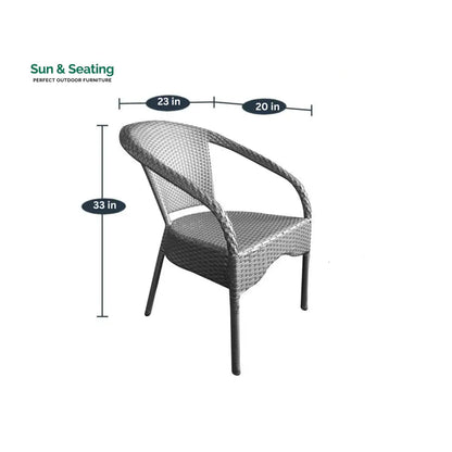 Mishka Outdoor Patio Seating Set 4 Chairs and 1 Table Set (Silver) Coffee Table Sets